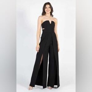 Luxxel Black Strapless Jumpsuit
